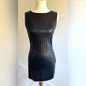 Nite sequins black sleeveless mini dress. Size S/M